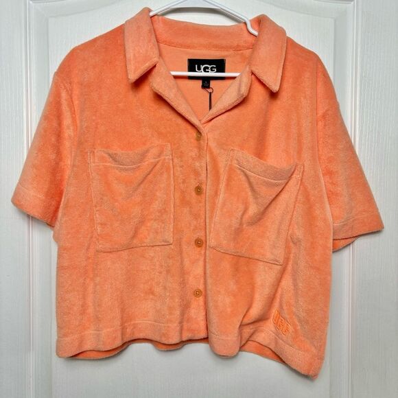 UGG Saniyah Short Sleeve Buttondown Shirt Women’s Sz XL - Picture 1 of 12